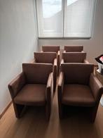 6 Design stoelen, Huis en Inrichting, Stoelen, Ophalen, Overige materialen, Bruin, Zo goed als nieuw