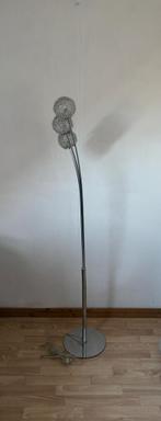 Vintage zilveren vloerlamp 3 punten/lichtbollen 150cm, Huis en Inrichting, Ophalen, Zo goed als nieuw