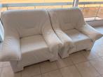 Witte leren zetels te koop, Huis en Inrichting, Ophalen, Zo goed als nieuw