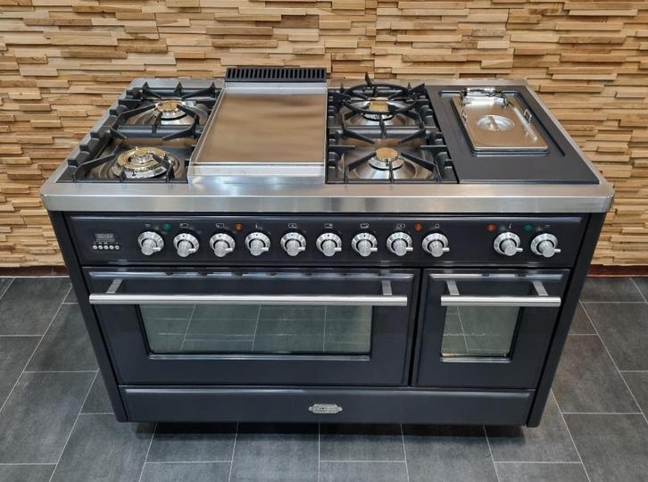 🔥Luxe Fornuis Boretti Majestic 120 cm antraciet friteuse, Elektronische apparatuur, Fornuizen, Zo goed als nieuw, Vrijstaand