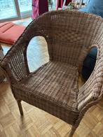 Set van 4 rieten stoelen - gebruikt, Huis en Inrichting, Stoelen, Ophalen, Gebruikt, Bruin, Riet of Rotan