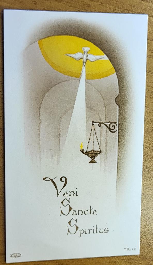 TB 40 BOUMARD FILS De communie „Veni Sancte Spiritus”, Verzamelen, Bidprentjes en Rouwkaarten, Bidprentje, Ophalen of Verzenden