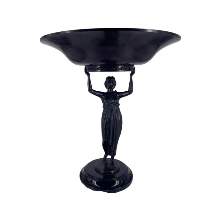 Bronzen vrouwensculptuur met een beker, marmeren voet, Antiek en Kunst, Antiek | Brons en Koper, Brons, Ophalen of Verzenden