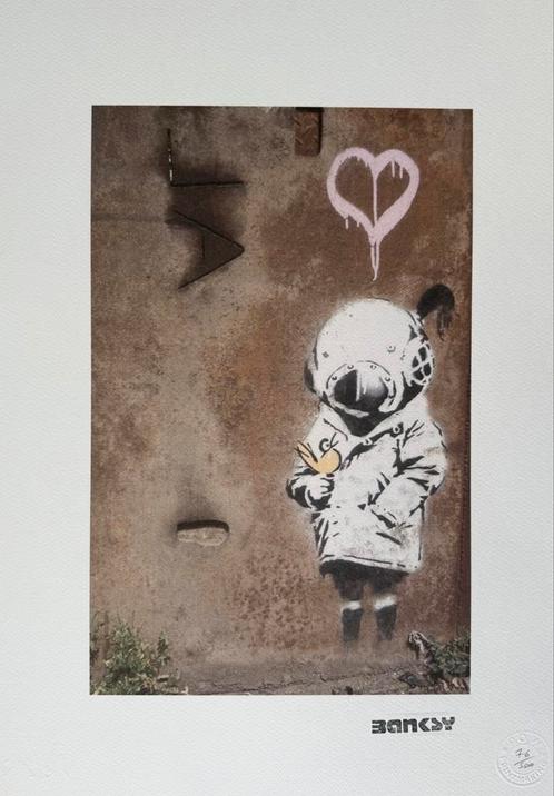 Banksy - Space Girl and Bird, Antiek en Kunst, Kunst | Litho's en Zeefdrukken, Ophalen of Verzenden