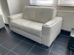 Lederen zetel 2-zits en/of 3-zits wit Azzuro, Huis en Inrichting, Ophalen, Gebruikt, 150 tot 200 cm, Tweepersoons