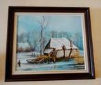 Winterlandschap, gesigneerd A Janssen 1989, Ophalen