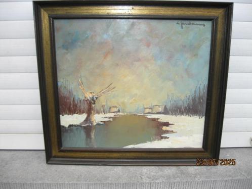 Leo Jordaens winterlandschap, Antiek en Kunst, Kunst | Schilderijen | Klassiek, Ophalen