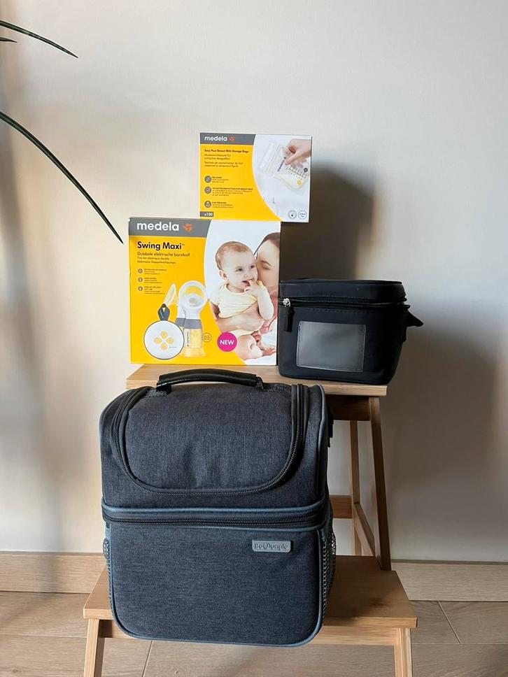 Complete set Medela Swing Maxi dubbele kolf met accessoires, Enfants & Bébés, Aliments pour bébé & Accessoires, Utilisé, Tire-lait