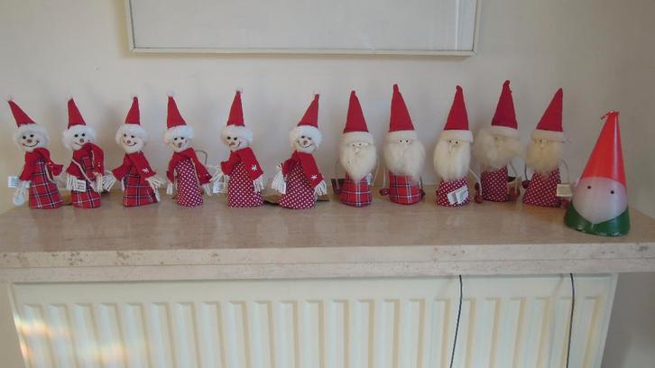 NIEUW kerstdecoratie: sneeuwman & kerstman popjes, Diversen, Kerst, Nieuw, Ophalen of Verzenden