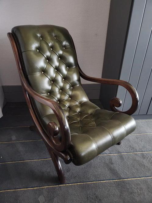 Vintage relaxzetel in klassieke Engelse stijl, Huis en Inrichting, Fauteuils, Zo goed als nieuw, Ophalen
