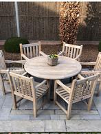 Tuinstoel teak tafel en stoelen, Tuin en Terras, Ophalen, Gebruikt, Teakhout