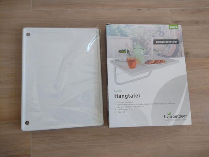 Balkontafel wit nieuw in doos, Tuin en Terras, Tuintafels, Nieuw, Rechthoekig, Ophalen