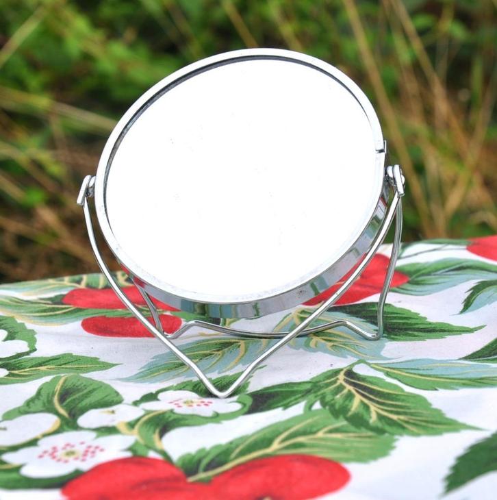 petit miroir a poser double faces, Huis en Inrichting, Woonaccessoires | Spiegels, Zo goed als nieuw, Rond, Ophalen of Verzenden