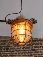 Industriële vintage lamp / kooilamp / bunkerlamp, Ophalen, Gebruikt, Glas, Minder dan 50 cm