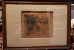 Twee oude etsen van Albert Baertsoen in eiken kaders Met PP., Antiek en Kunst, Kunst | Etsen en Gravures, Ophalen