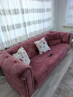 Mooie bordeauxroze zetel – met kussens – goede staat, Huis en Inrichting, Ophalen, Stof