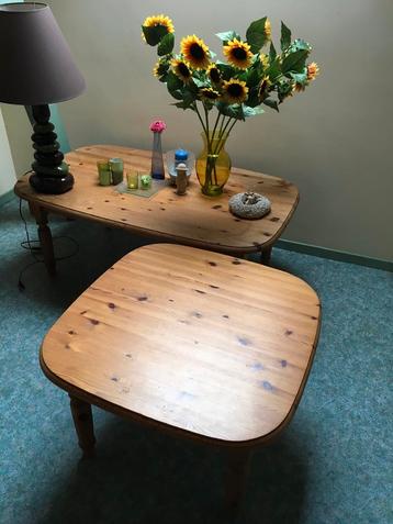 Salontafeltjes, Huis en Inrichting, Tafels | Salontafels, Ophalen, Zo goed als nieuw, Grenenhout