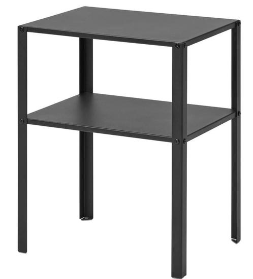 Nieuw, zwart, metalen bijzettafeltje, Huis en Inrichting, Tafels | Bijzettafels, Nieuw, Rechthoekig, 45 tot 60 cm, Minder dan 55 cm