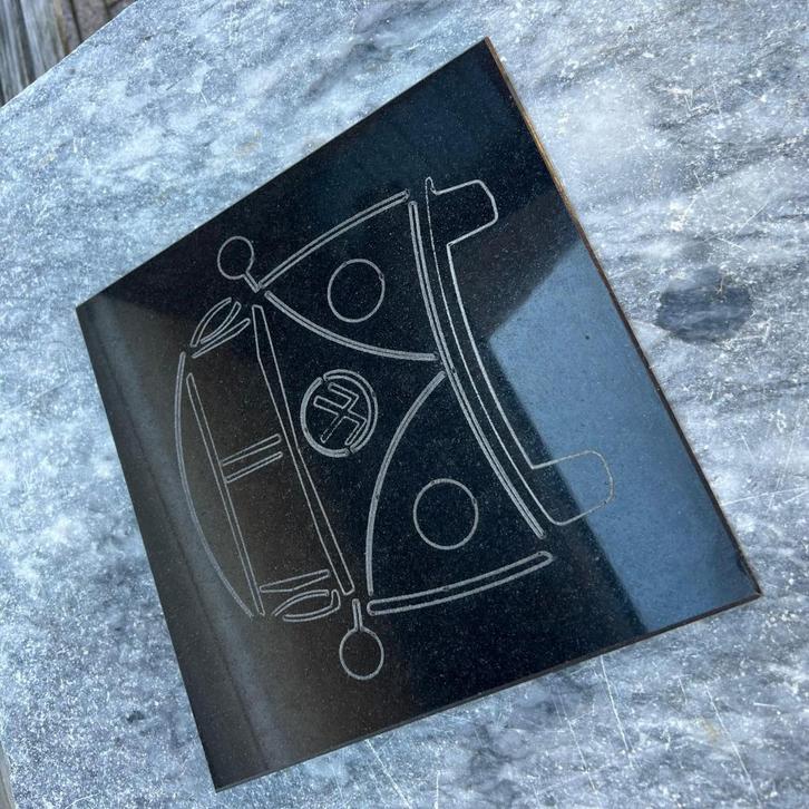 VW Split raam Bus Op maat gemaakte gegraveerde tegel, Auto diversen, Auto-accessoires, Gebruikt, Verzenden