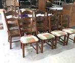 Set van 8 zwaar eiken boeren stoelen, Ophalen, Gebruikt, Hout, Vijf, Zes of meer stoelen