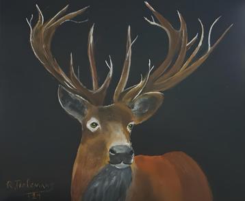 Edelhert, kunstposter 75x60 cm. beschikbaar voor biedingen