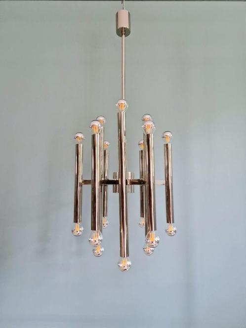 Grote kroonluchter, ontworpen door G. Sciolari,  1970, Antiek en Kunst, Antiek | Verlichting, Ophalen