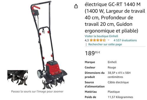 Einhell Motobineuse électrique GC-RT 1440 M (1400 W, Largeur, Jardin & Terrasse, Coupe-branches, Comme neuf, 40 à 49 mm, Enlèvement ou Envoi