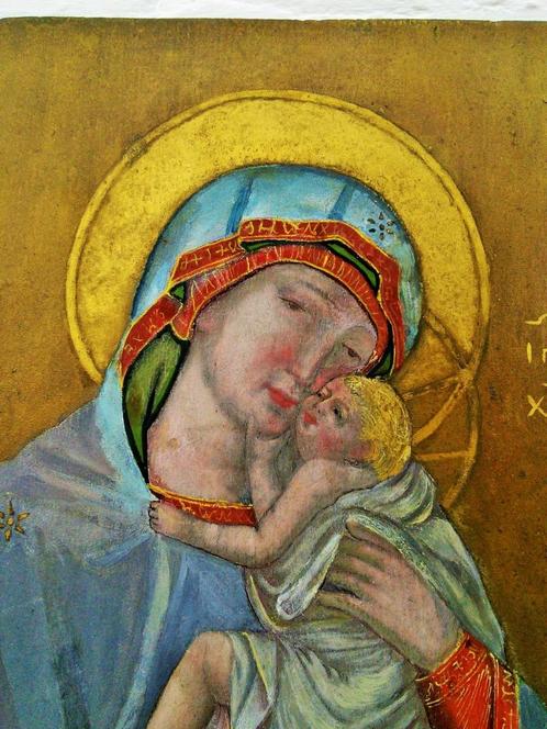 antiek Byzantijns icoon 19e eeuws, Antiek en Kunst, Antiek | Religieuze voorwerpen, Ophalen of Verzenden