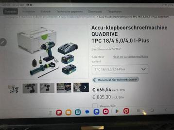 Festool accu- klopboormachine TPC 18/4, Enlèvement, Comme neuf, Perceuse