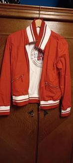 Rood-witte jas maat L, Kleding | Dames, Verzenden, Gedragen, Maat 42/44 (L), Rood