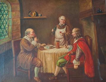 Oud schilderij olie op doek beschikbaar voor biedingen