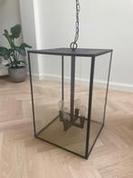 Industriële glazen hanglamp, Ophalen, 50 tot 75 cm, Zo goed als nieuw, Glas
