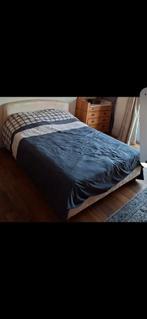 Lit 140x180 tissu blanc, Enlèvement ou Envoi, Comme neuf, Blanc