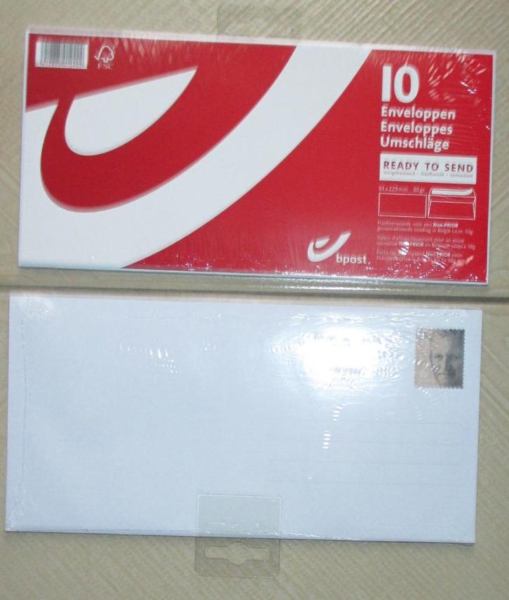 10 voorgefrankeerde enveloppen bpost, Postzegels en Munten, Postzegels | Europa | België, Postfris, Frankeerzegel, Overig, Zonder stempel