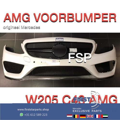 W205 C205 C43 AMG Voorbumper Mercedes C Klasse 2018 WIT ORIG, Auto-onderdelen, Carrosserie, Bumper, Mercedes-Benz, Voor, Gebruikt