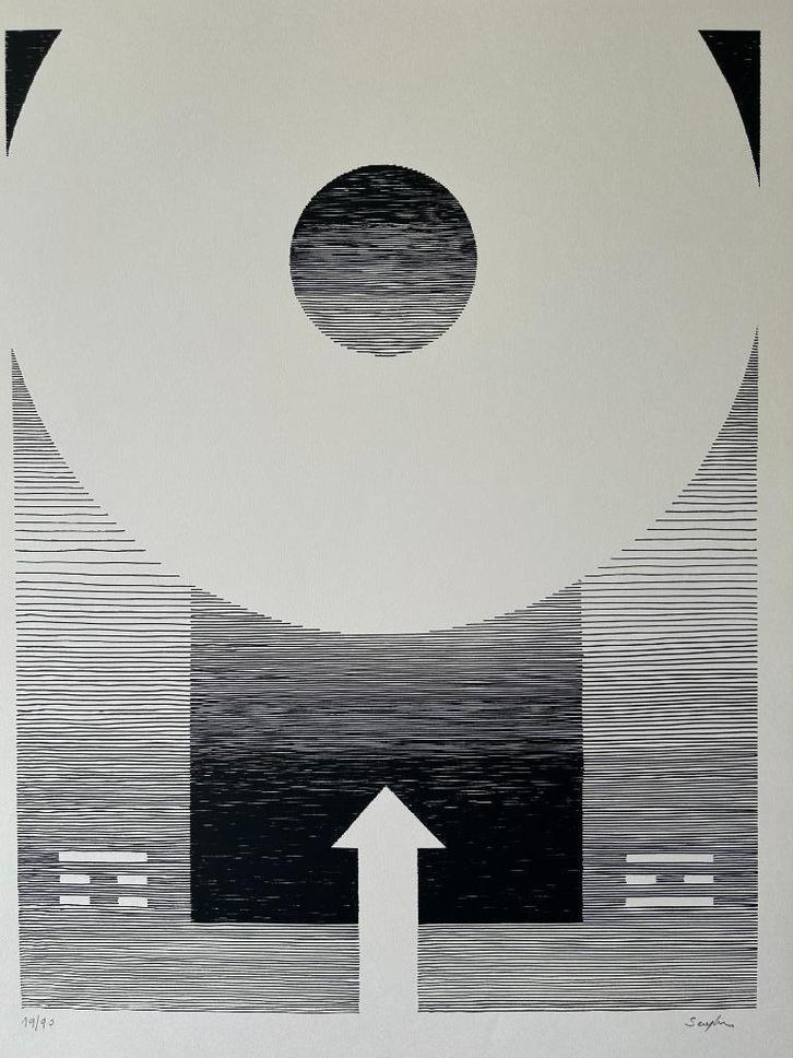 Michel SEUPHOR - Geometrie - Orig. lithografie - 75 x 55 cm, Antiek en Kunst, Kunst | Litho's en Zeefdrukken, Ophalen of Verzenden