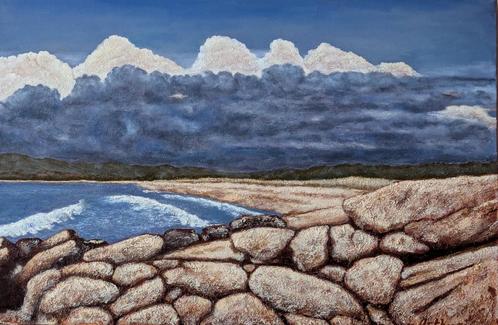 "Ergens aan de kust..." Een origineel schilderij, Antiek en Kunst, Kunst | Schilderijen | Modern, Verzenden