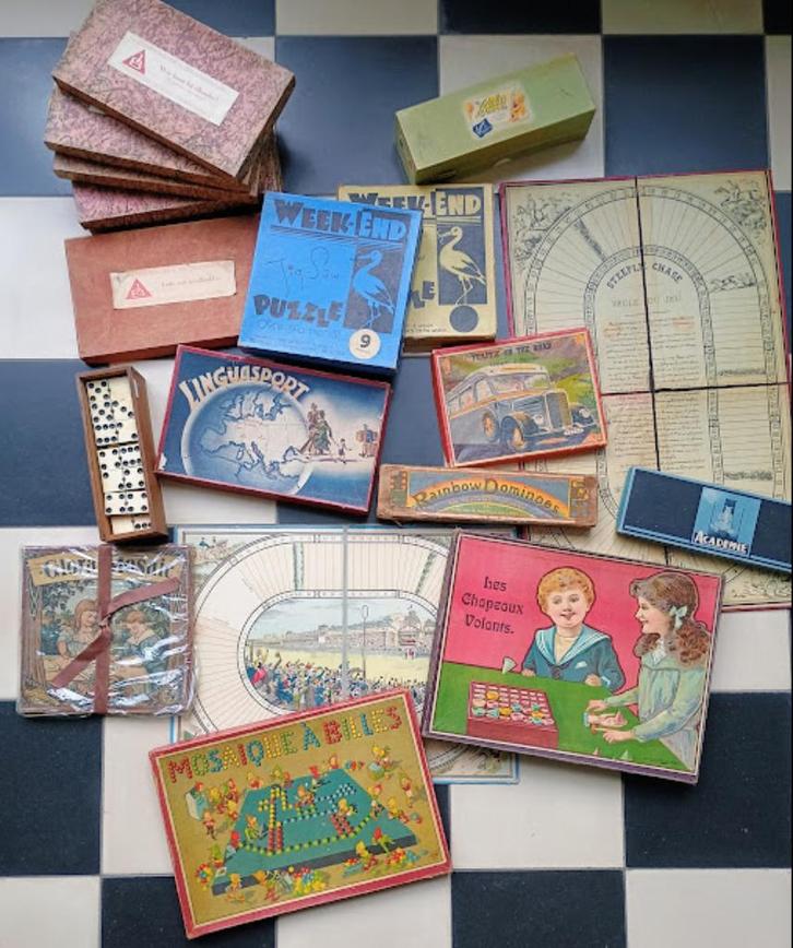 vintage speldozen, antieke spelletjes, oud speelgoed, Antiek en Kunst, Curiosa en Brocante, Ophalen of Verzenden