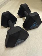 x2 Dumbbell - gewicht - zwarte zeshoekige halter - 7,5 kg, Sport en Fitness, Ophalen, Zo goed als nieuw, Borst, Dumbbell