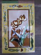 Tegeltableau bloemen in relief 45x30, 6 losse tegels 15x15cm, Huis en Inrichting, Ophalen, Nieuw