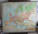 Belle carte Old School sur toile de l'Europe - 220x180, Antiquités & Art, Enlèvement ou Envoi, Géographie