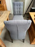Twee elegante stoelen in blauwe stof, Ophalen, Gebruikt, Twee, Blauw