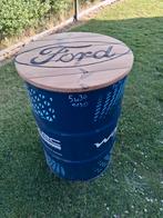 Statafel#olievat#Ford#pyrografie#WRC#hangtafel#partytafel, Ophalen, Zo goed als nieuw