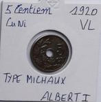 België munten 5 centiem 1920 VL type michaux, Postzegels en Munten, Ophalen of Verzenden, Losse munt