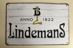 Lindemans bier metalen vintage look wandplaat reclamebord, Nieuw, Overige merken, Reclamebord, Plaat of Schild, Verzenden