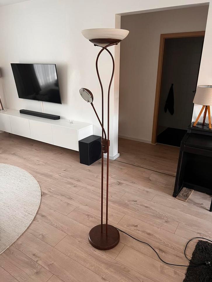 Mooie staanlamp met leeslampje, Huis en Inrichting, Lampen | Vloerlampen, Gebruikt, Ophalen