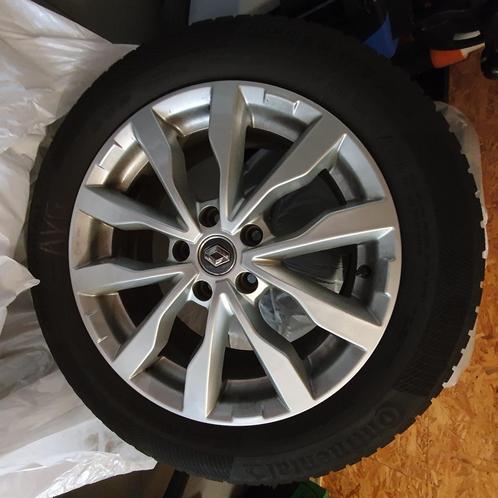 Te koop: 4 Renault-velgen + Continental-banden, Auto-onderdelen, Banden en Velgen, Banden en Velgen, All Season, 17 inch, 225 mm