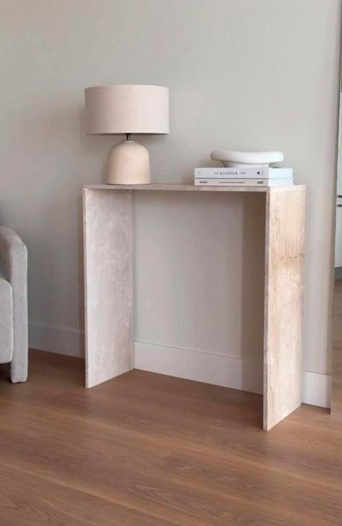 Vintage travertin side table, Huis en Inrichting, Tafels | Bijzettafels, Zo goed als nieuw, Ophalen