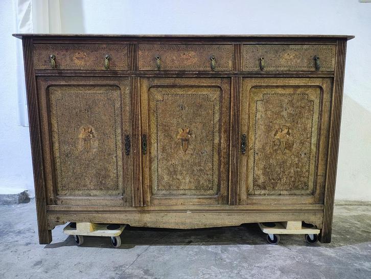 Antiek ingelegd houten dressoir-Louis XVI/neoklassieke stijl, Antiek en Kunst, Antiek | Meubels | Stoelen en Sofa's, Ophalen