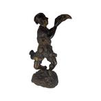 Bronzen sculptuur Japanse man die muziek speelt, 1930, Antiek en Kunst, Antiek | Brons en Koper, Brons, Ophalen